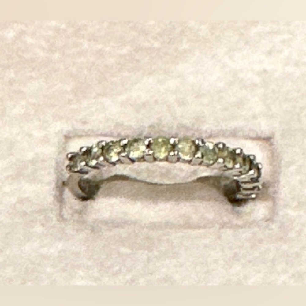 PERIDOT and SILVER Eternity Band Ring
